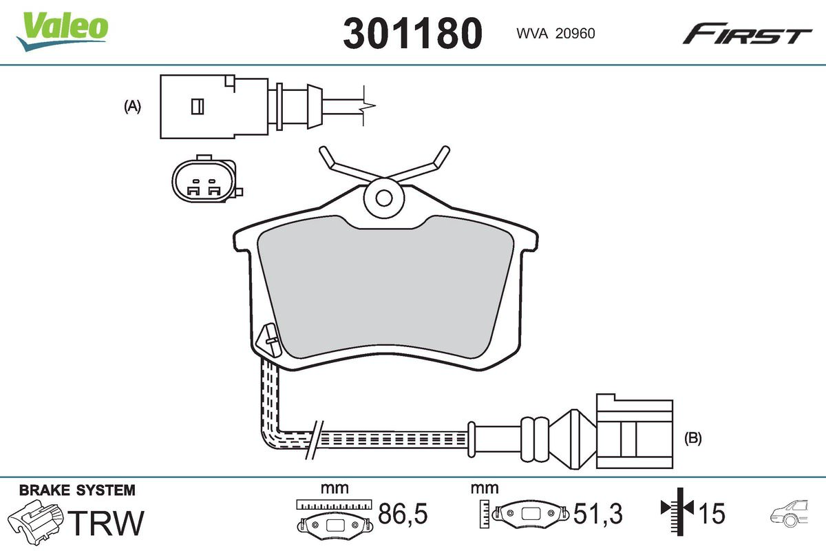 Placute frana VALEO 301180